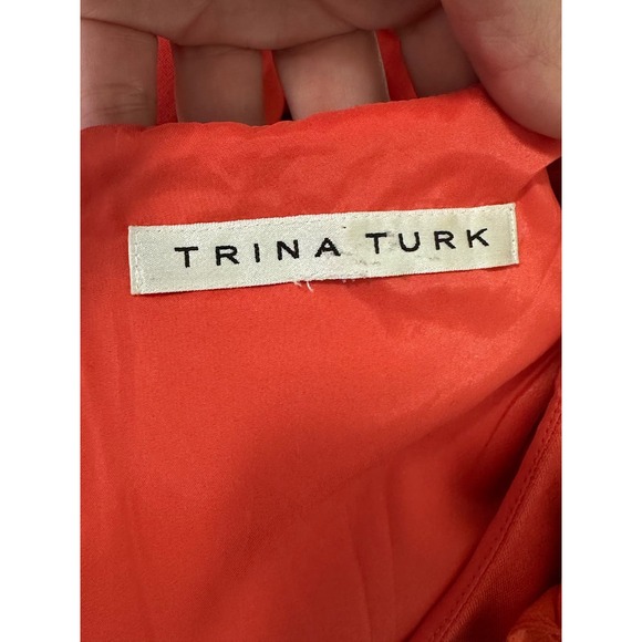 Trina Turk Orange Mina Ruffle Mini Dress Size Small - Picture 3 of 14